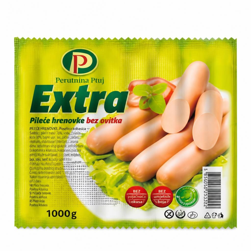 Pileće hrenovke Extra Perutnina Ptuj 1 kg Akcija u trgovini KTC