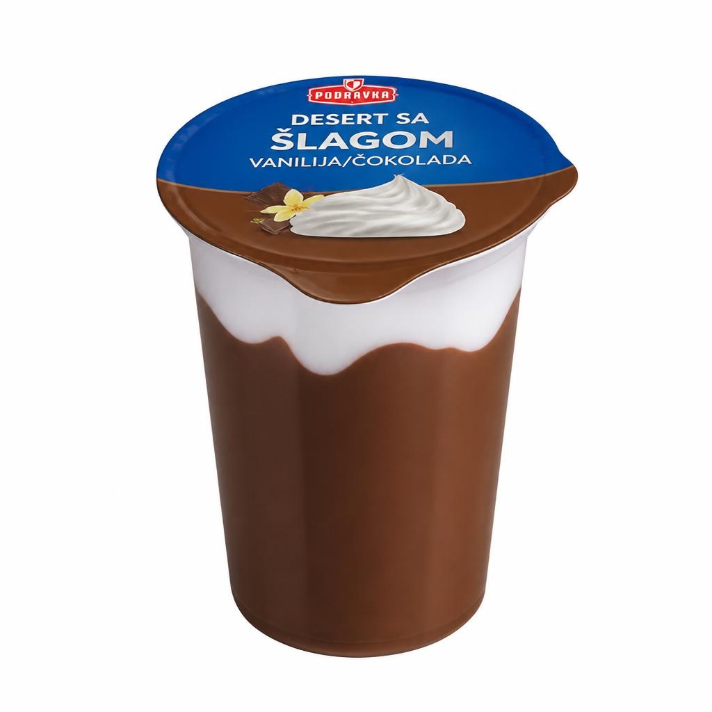 Desert sa šlagom vanilija/čokolada 200 g Pudding Mousse Akcija u trgovini Eurospin
