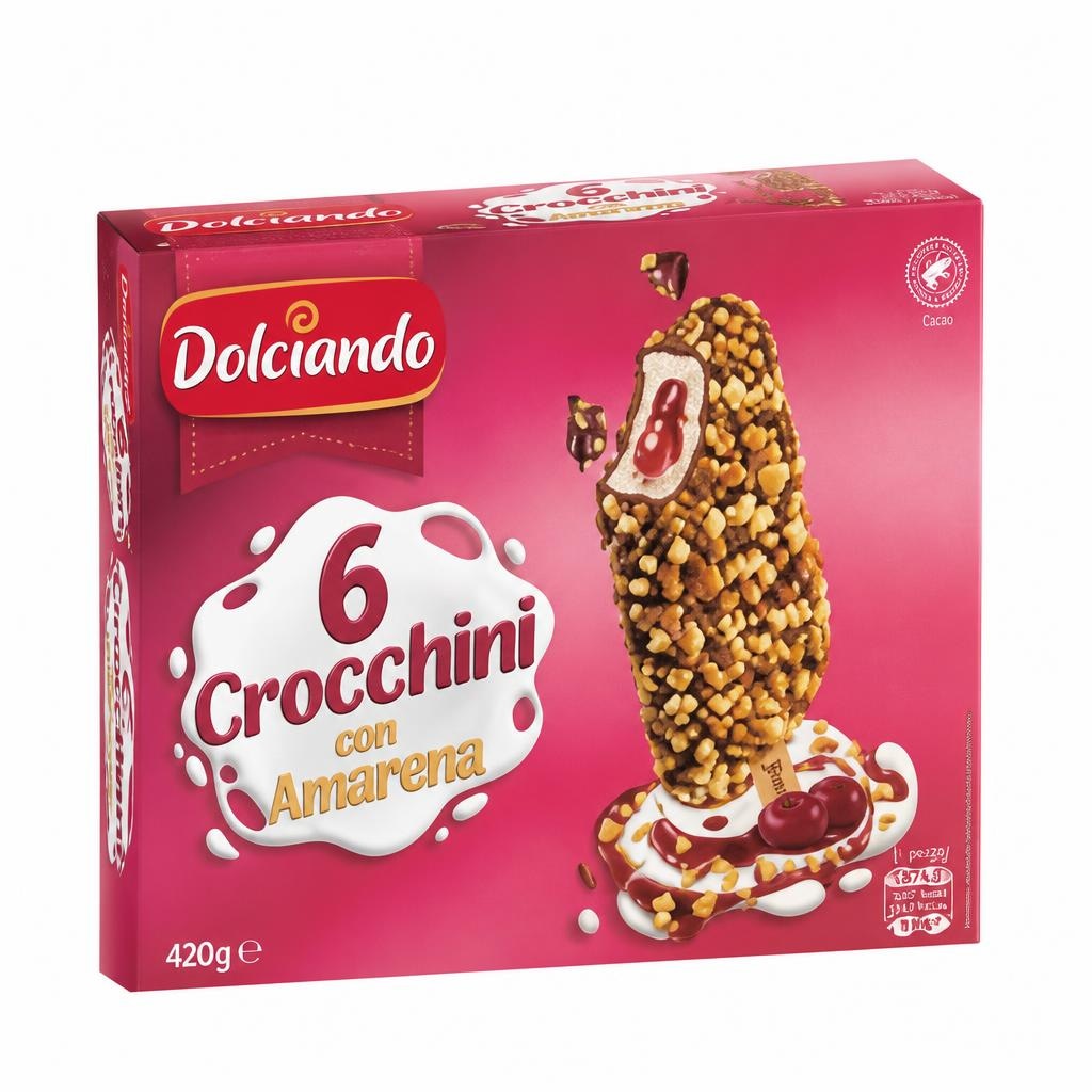 Sladoled Crocchini punjenje višnja 6 kom, 420 g Dolciando - Akcija u trgovini Eurospin