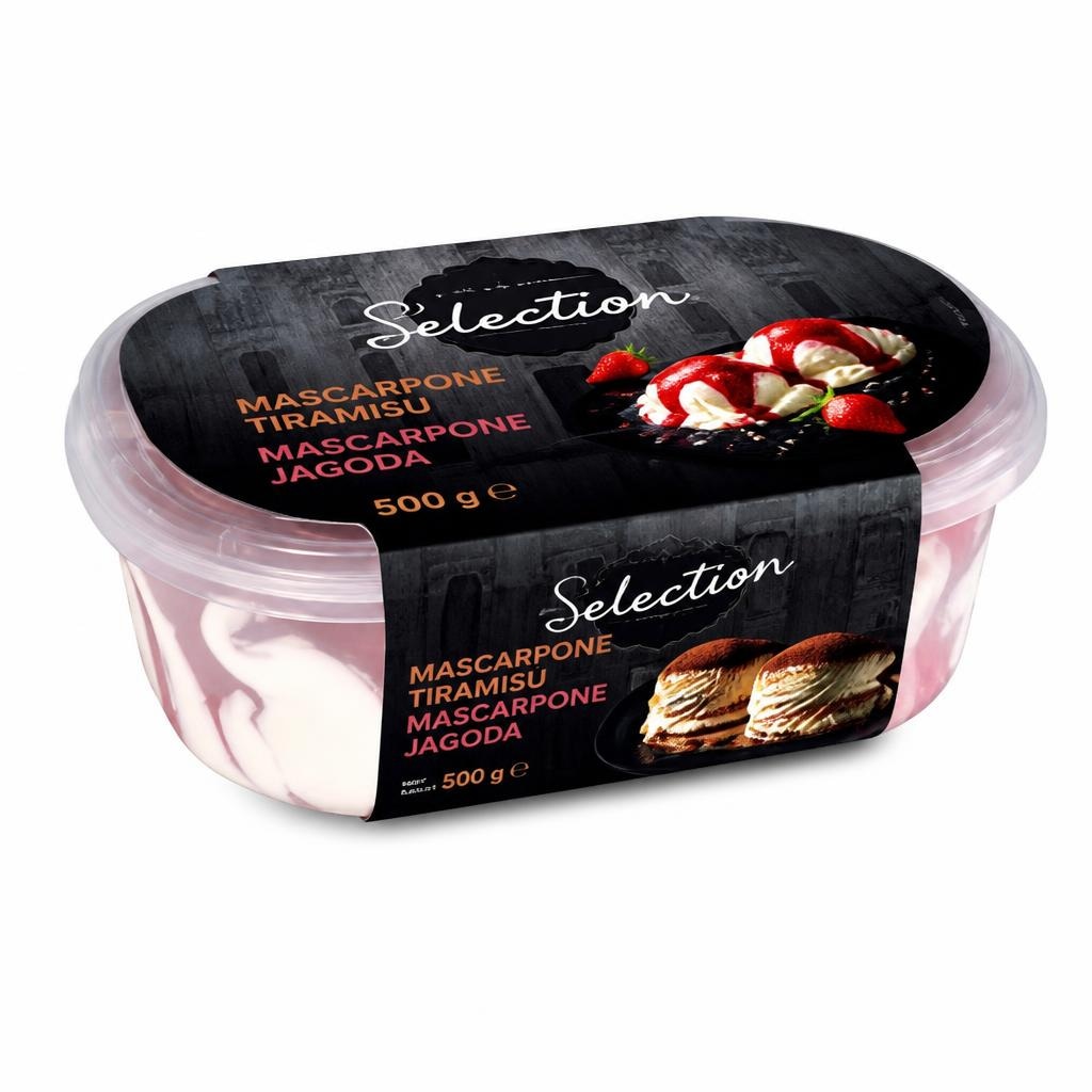 Selection sladoled mascarpone-tiramisu ili mascarpone-jagoda 500 g Akcija u trgovini Plodine