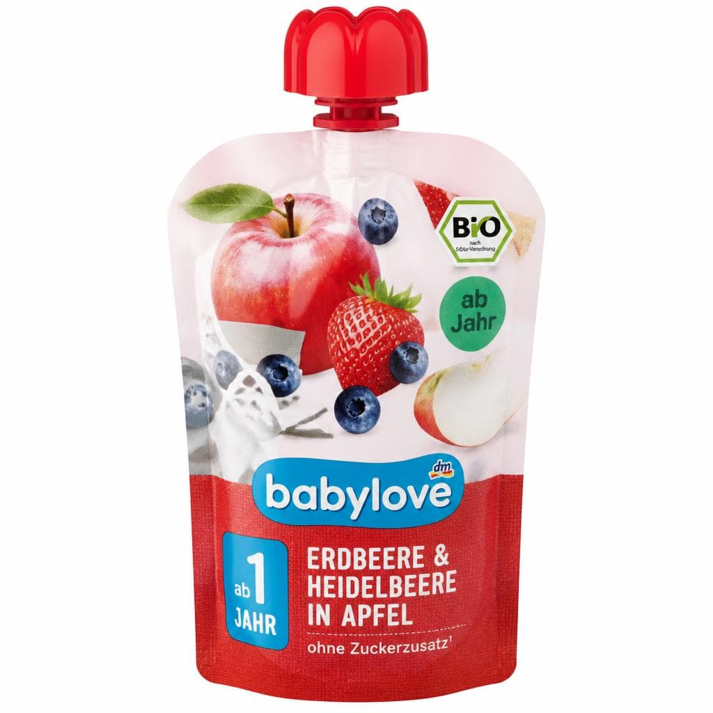 babylove EKO kašica u vrećici, jagoda borovnica i jabuka 100 g Akcija u trgovini Dm