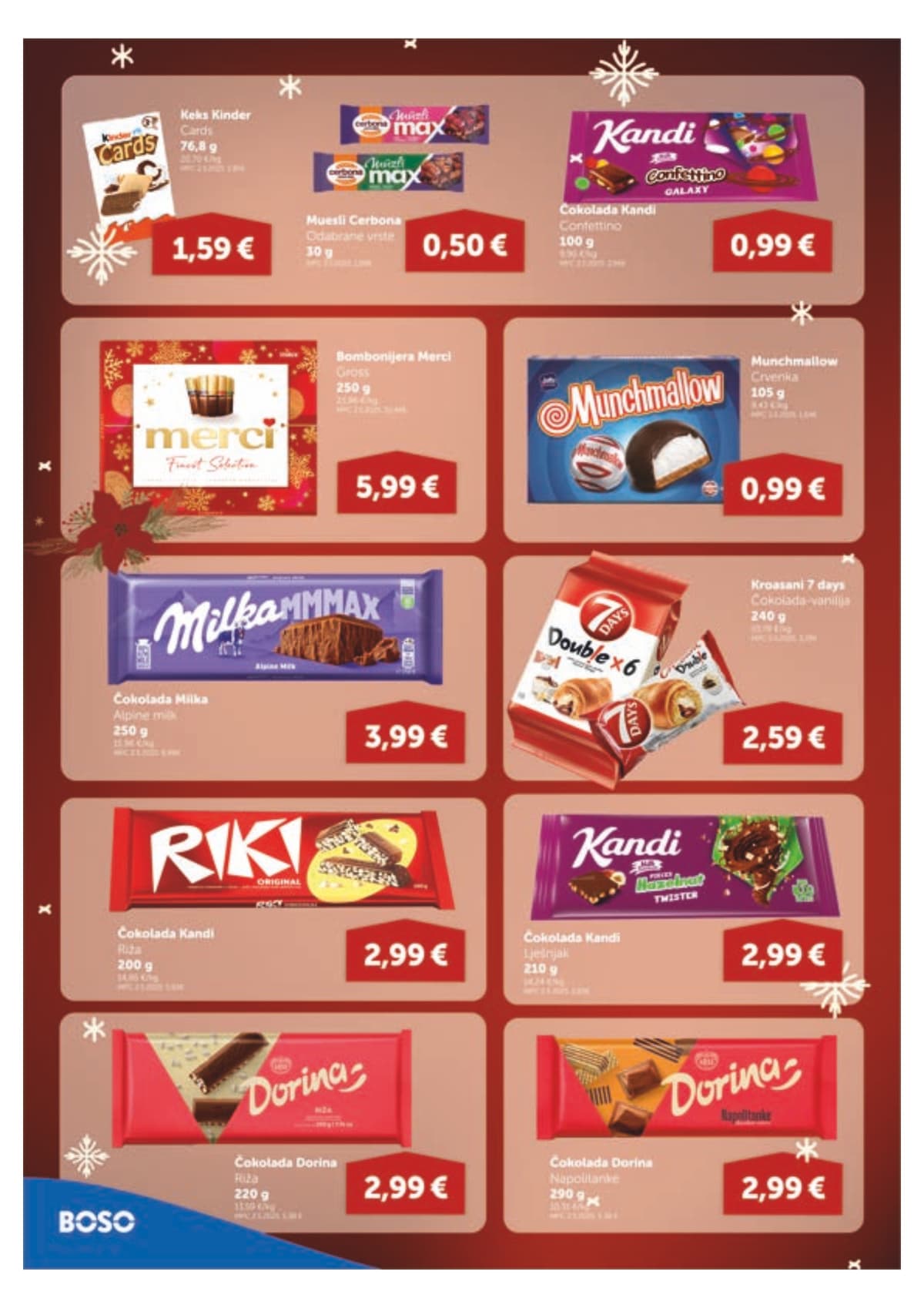 Lasta Rondini Keks Kinder Cards 76,8 g na akciji u trgovinama Boso