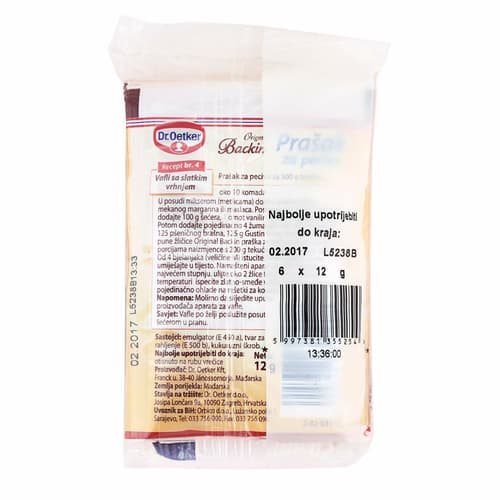 Dr.Oetker Prašak za pecivo 6x12g: Akcija (Metro) 17.11
